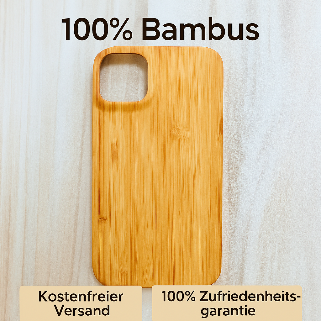 Coque en bois véritable pour iPhone 13–15 Pro Max