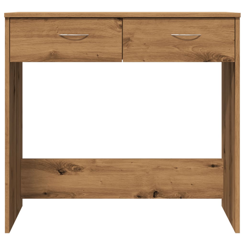 Desk 80×40×75 cm – Handcrafted from engineered wood in Artisan Oak | Compact table with 2 drawers