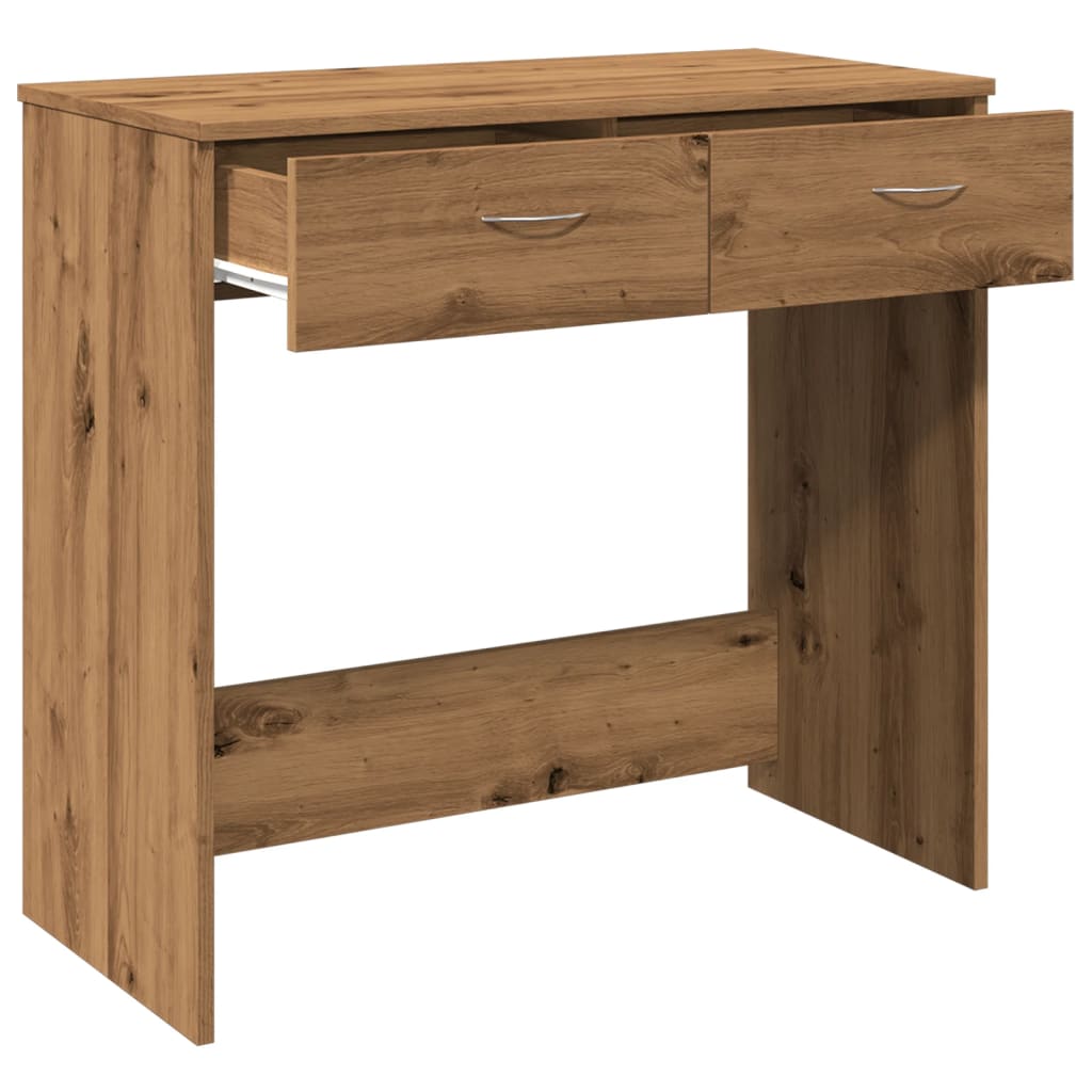 Desk 80×40×75 cm – Handcrafted from engineered wood in Artisan Oak | Compact table with 2 drawers