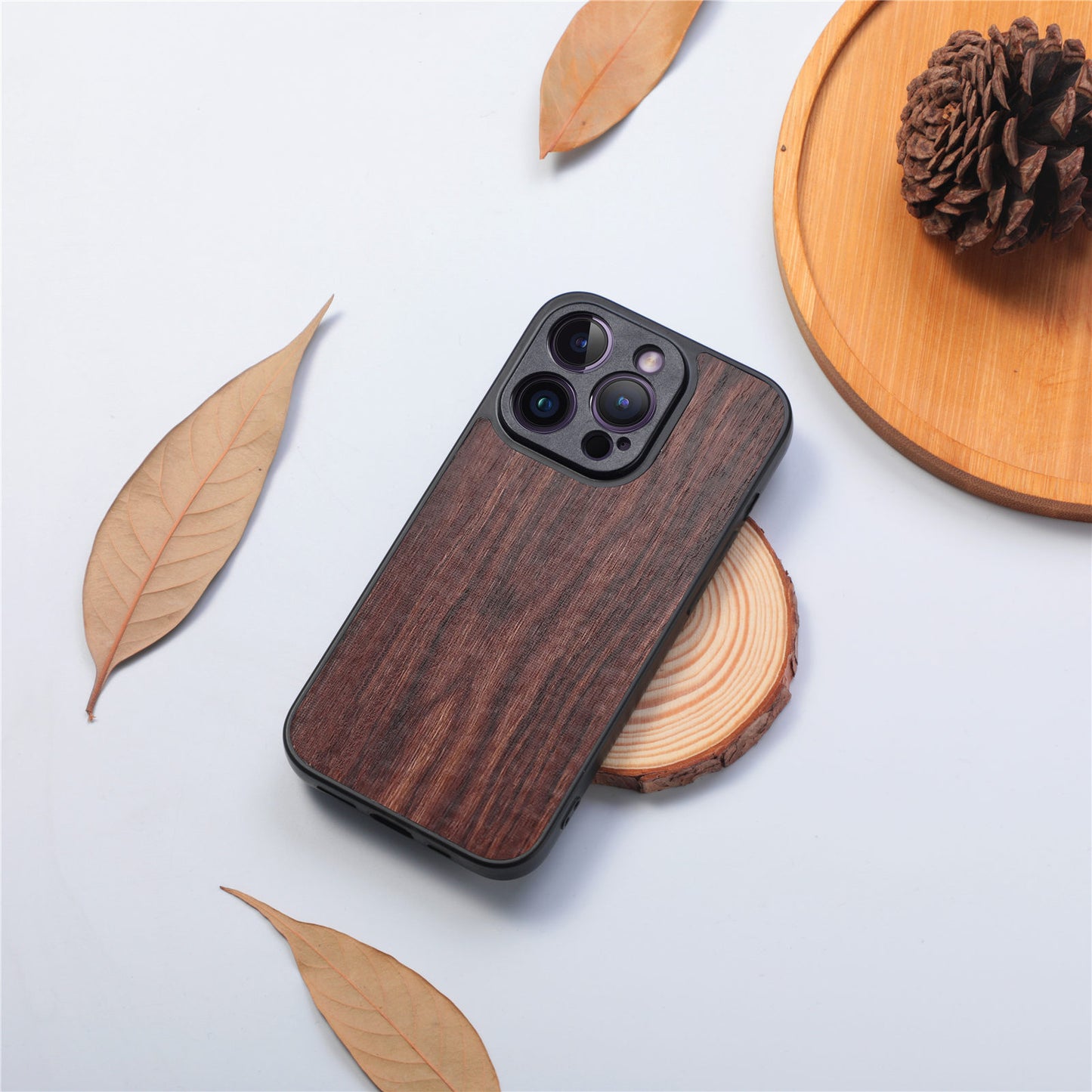 Wood-look phone case with fine grain – shockproof & stylish for iPhone