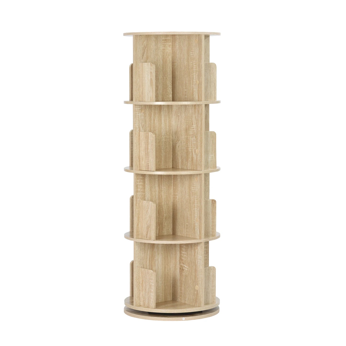 Weißes drehbares Bücherregal 4 Etagen 16 Fächer 360° Regal für Wohnzimmer Büro Kinderzimmer Organizer