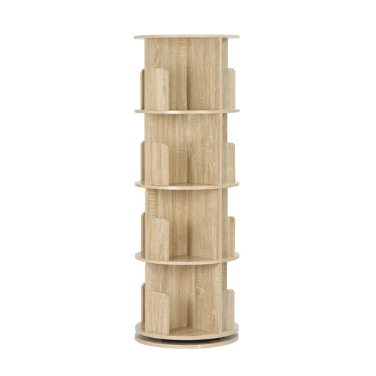 Bibliothèque rotative blanche 4 niveaux 16 compartiments étagère 360° pour salon bureau chambre enfant organisateur