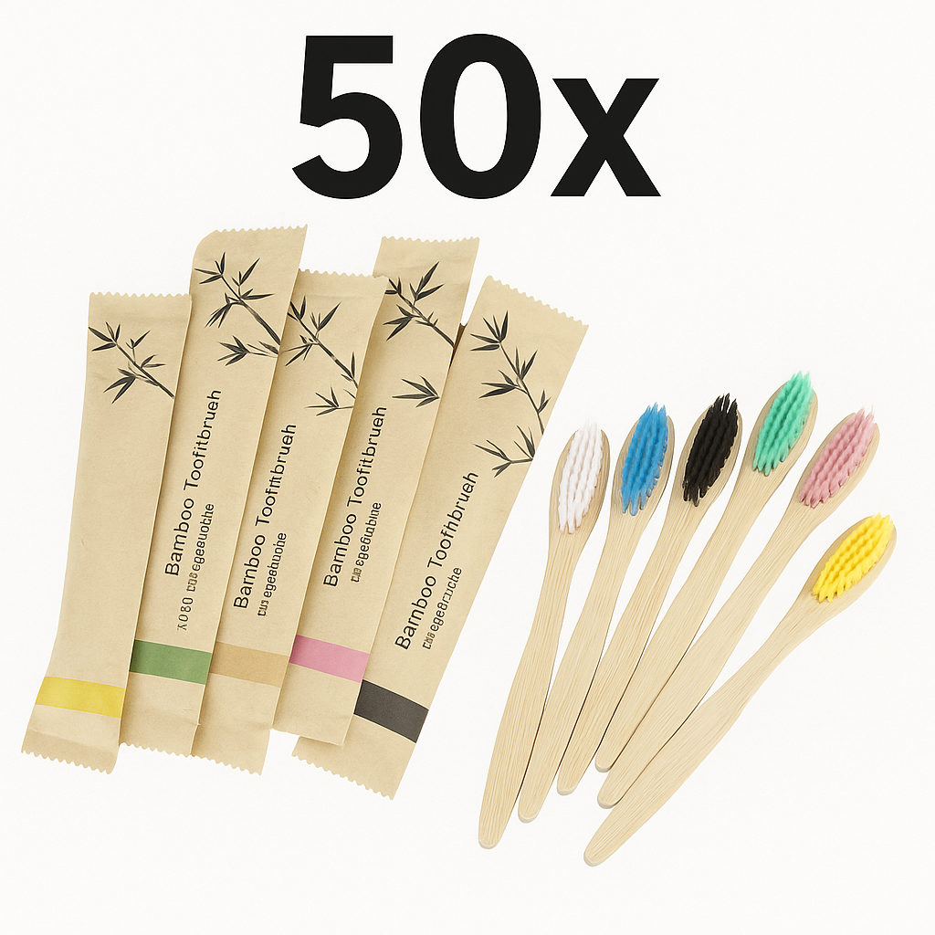 50/100x Kinder Bambus Zahnbürsten – weich, plastikfrei & nachhaltig