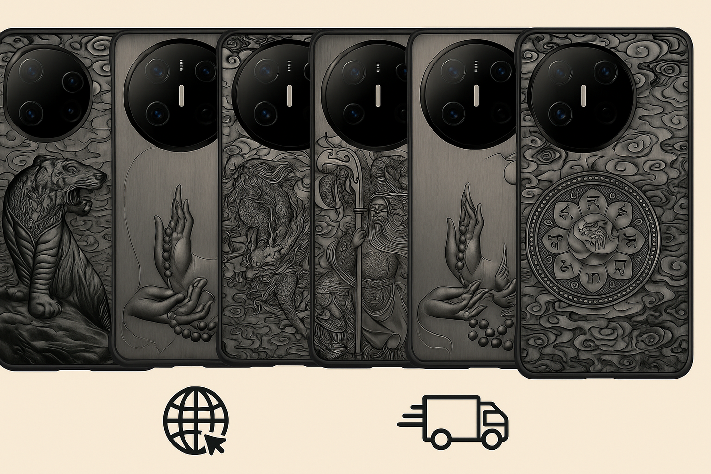 Luxury Sandalwood Phone Case for Huawei Mate X3 / X5 / X6