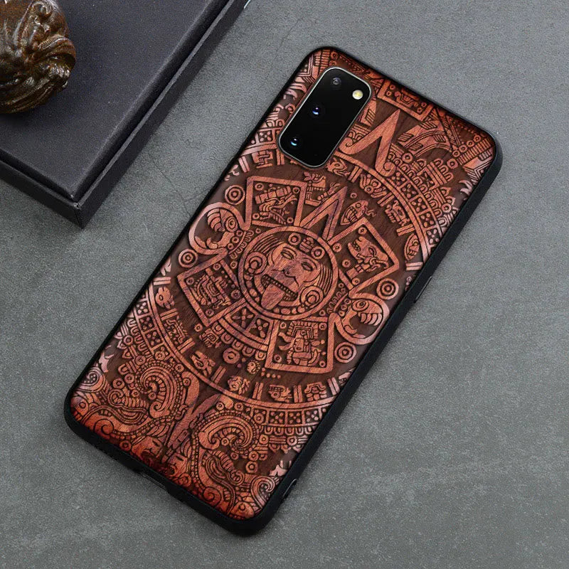 Gravierte Holz Handyhülle Samsung Galaxy S20 FE – Echtholz mit Motivwahl