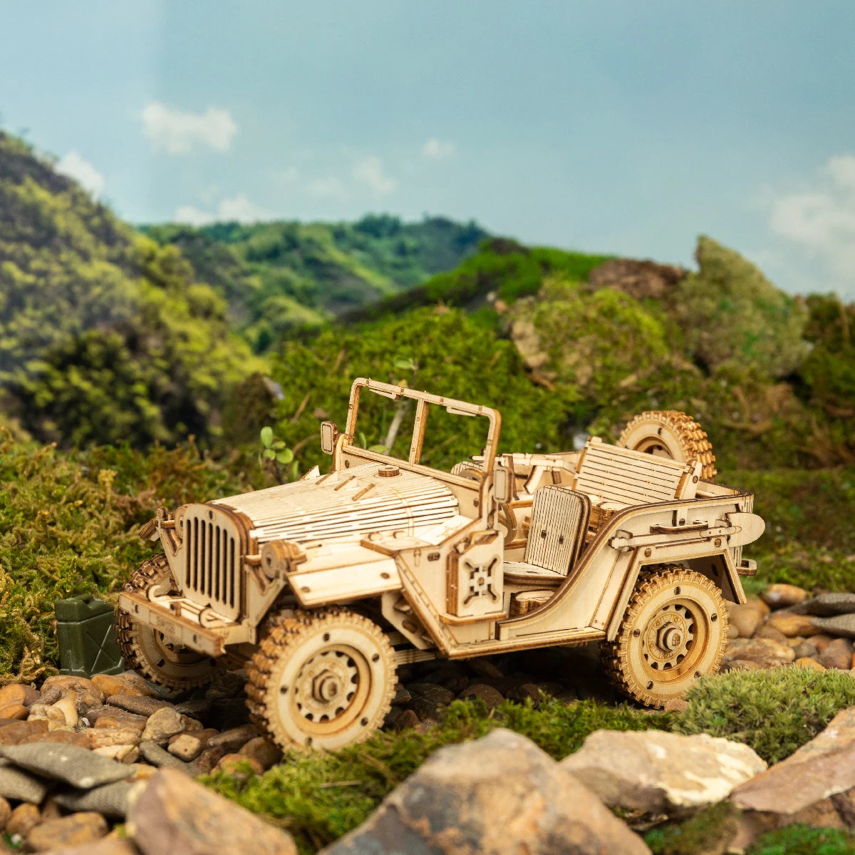 Robotime ROKR 3D Holzpuzzle Fahrzeuge – Dampfzug, Jeep, Truck & Rennwagen zum Selbstbauen