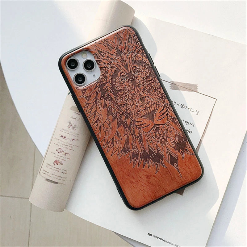 Gravierte Holz Handyhülle Huawei Mate 20 Pro – Echtholz mit Motivwahl