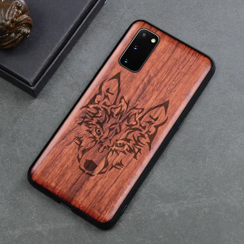 Gravierte Holz Handyhülle Samsung Galaxy S20 FE – Echtholz mit Motivwahl