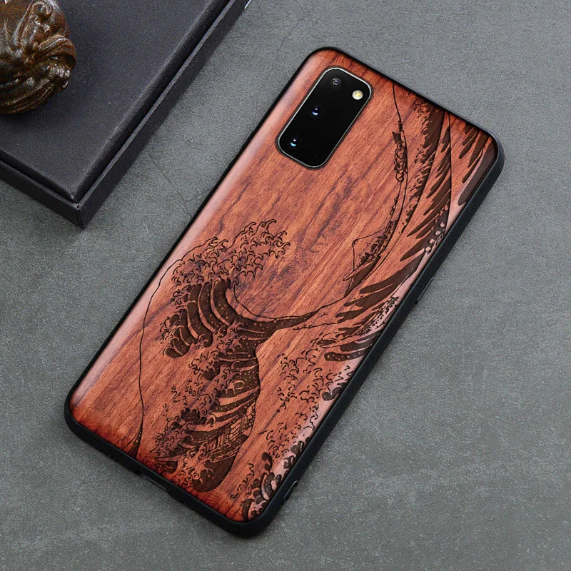 Gravierte Holz Handyhülle Samsung Galaxy S20 FE – Echtholz mit Motivwahl