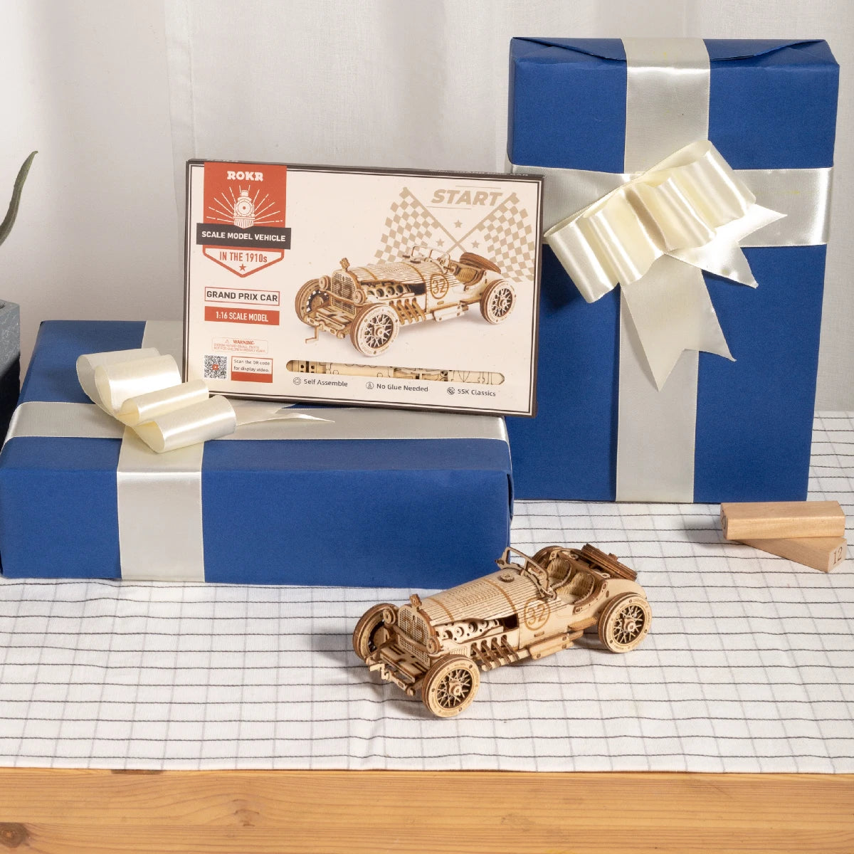 Robotime ROKR 3D Holzpuzzle Fahrzeuge – Dampfzug, Jeep, Truck & Rennwagen zum Selbstbauen
