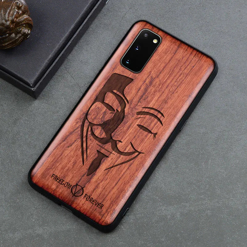 Gravierte Holz Handyhülle Samsung Galaxy S20 FE – Echtholz mit Motivwahl