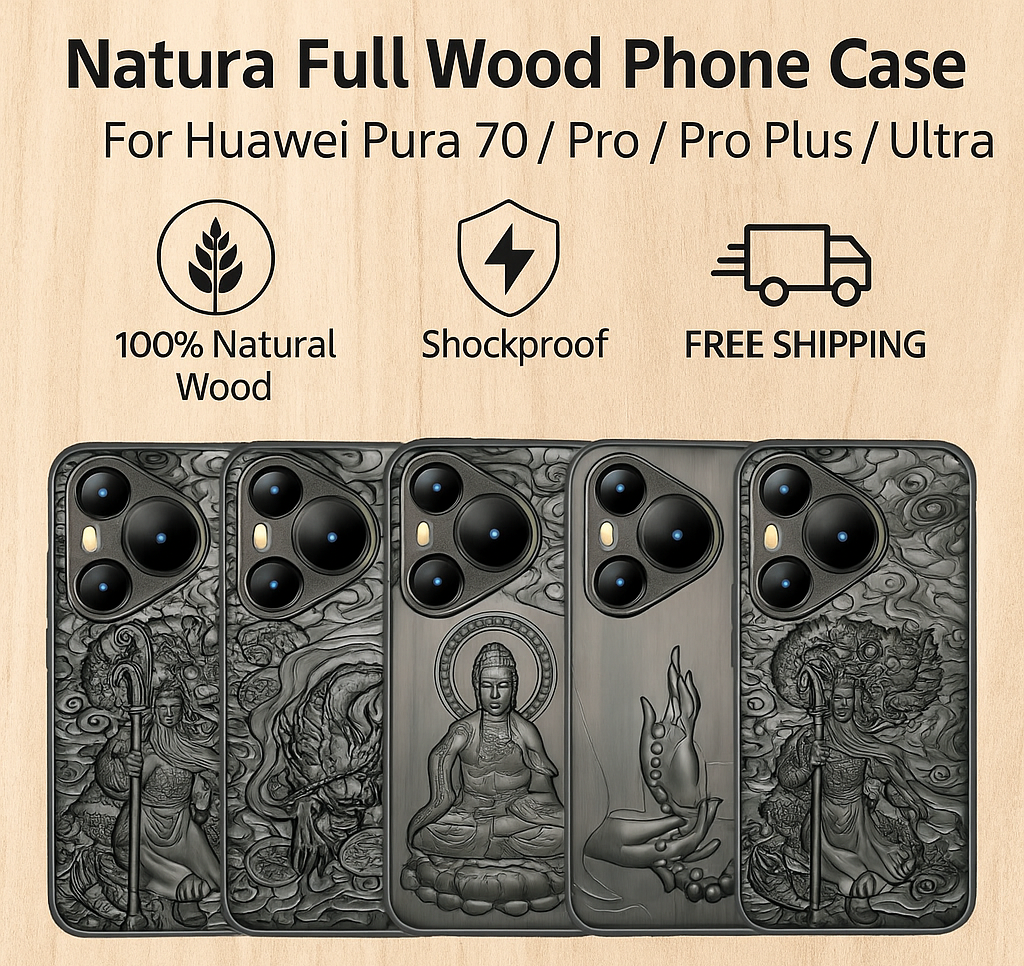Coque en bois de santal pour Huawei Pura 70 / Pro / Pro Plus / Ultra