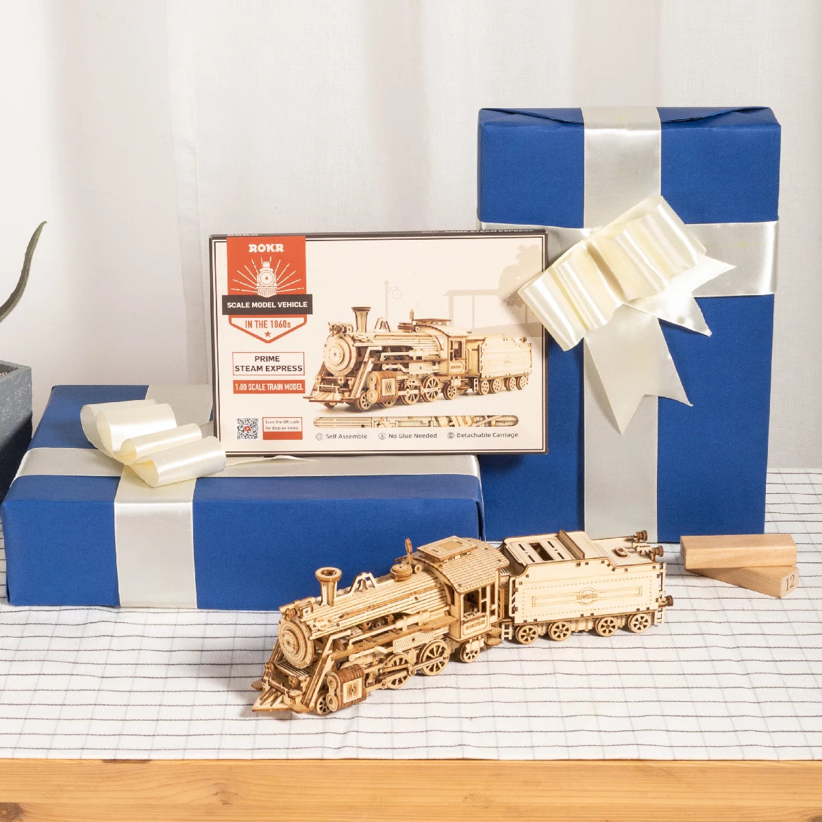 Robotime ROKR 3D Holzpuzzle Fahrzeuge – Dampfzug, Jeep, Truck & Rennwagen zum Selbstbauen