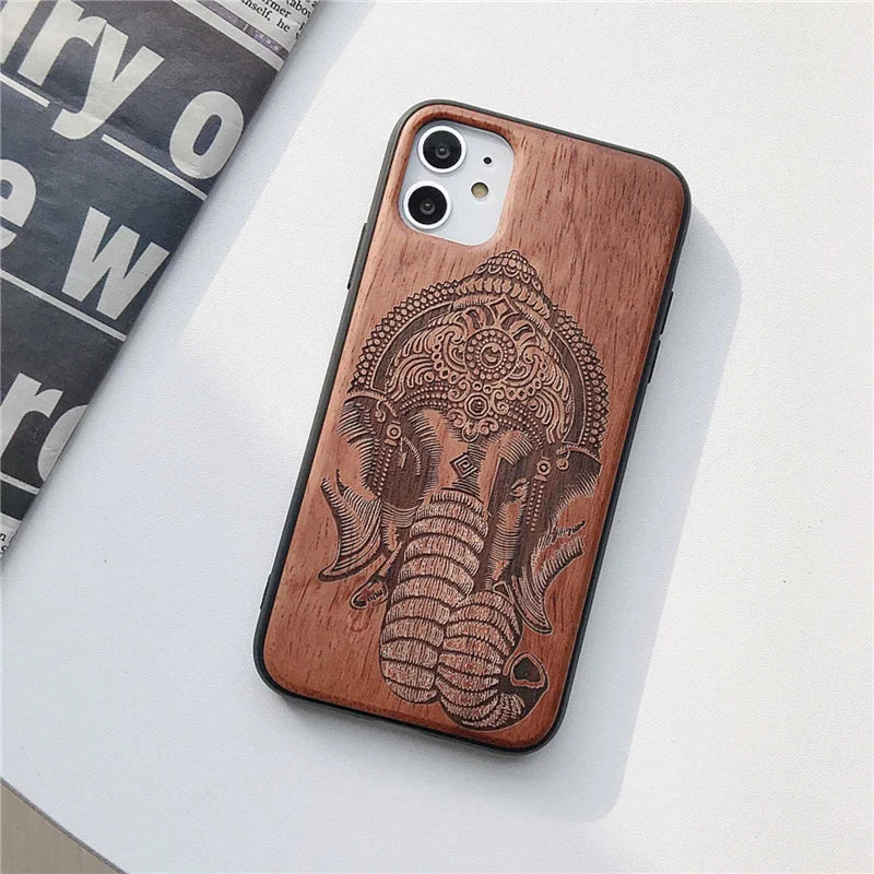 Gravierte Holz Handyhülle Huawei P20 – Echtholz mit Motivwahl