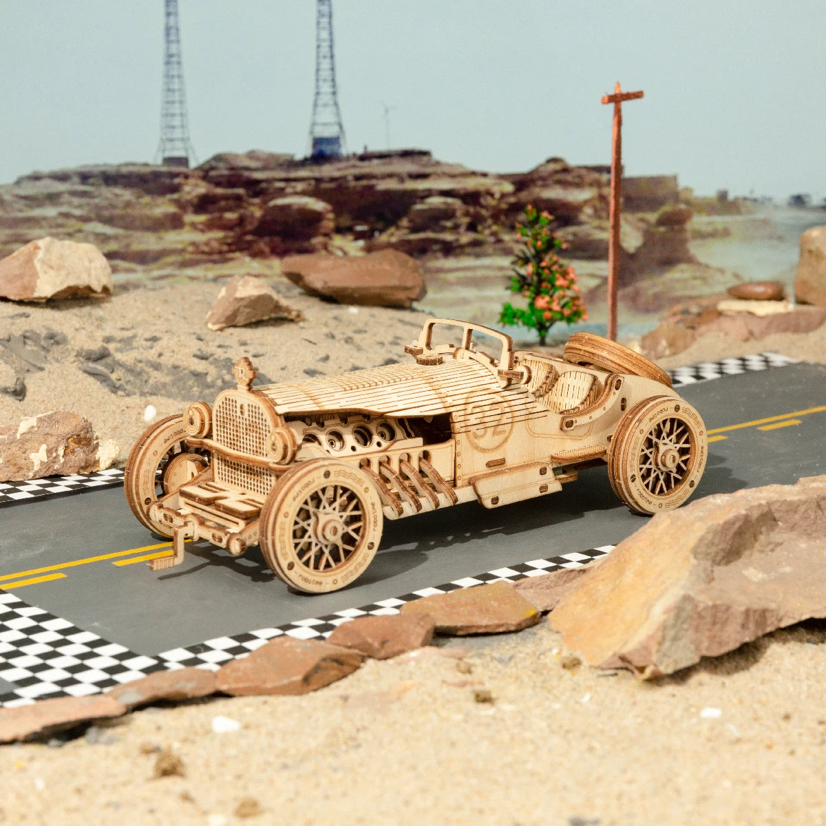 Robotime ROKR 3D Holzpuzzle Fahrzeuge – Dampfzug, Jeep, Truck & Rennwagen zum Selbstbauen