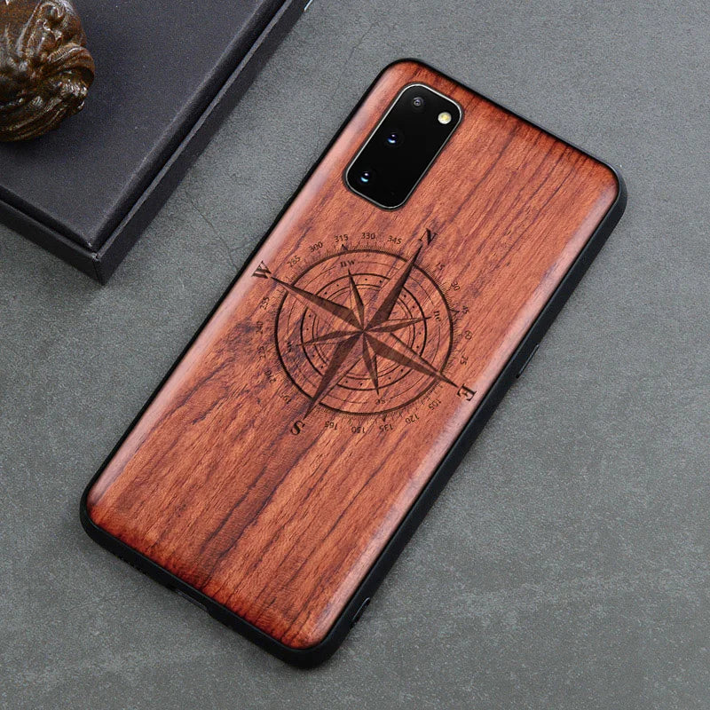Gravierte Holz Handyhülle Samsung Galaxy S20 FE – Echtholz mit Motivwahl