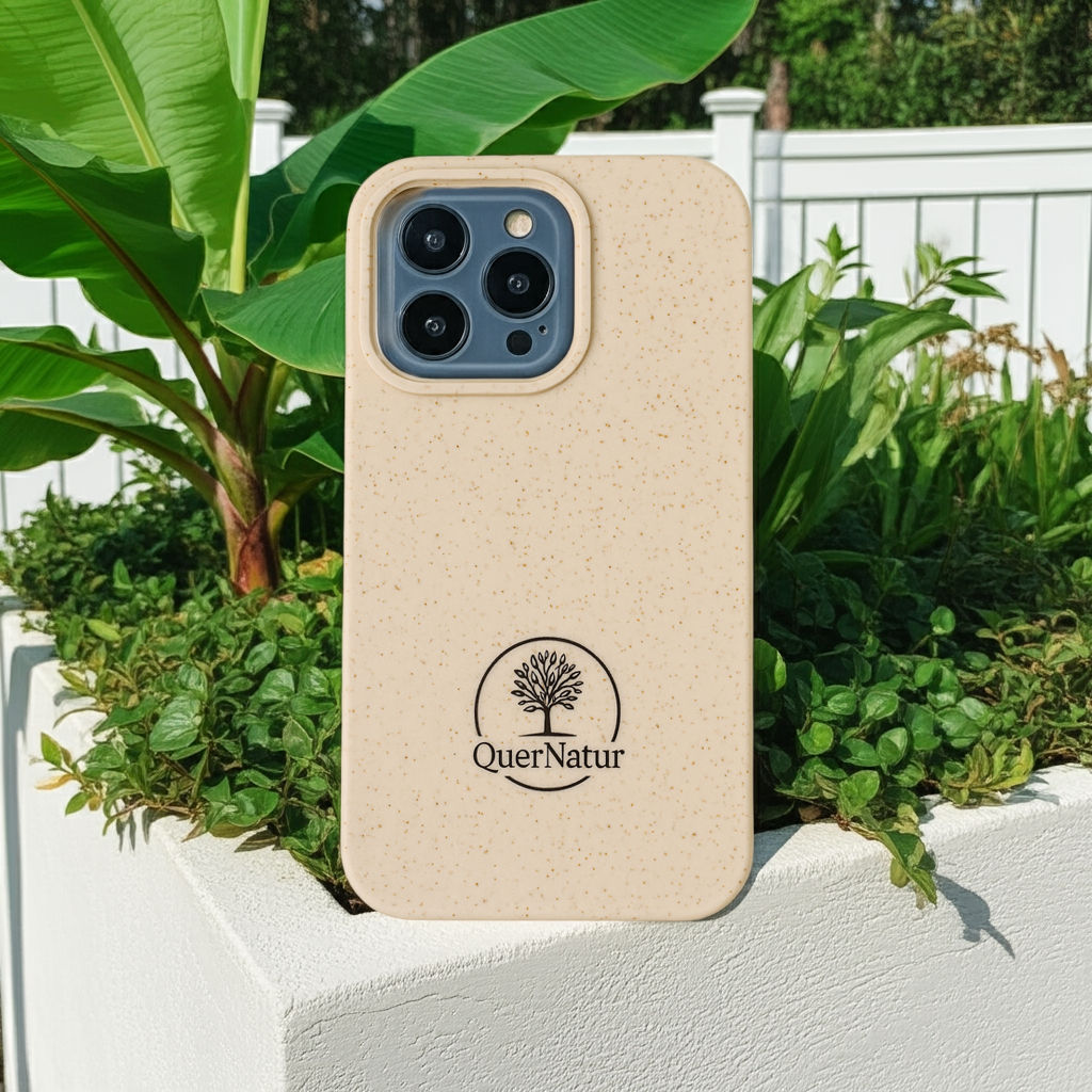 Biologisch abbaubare Handyhülle aus Weizenflachs – Cremeweiß – iPhone 13–16 Pro(Max)