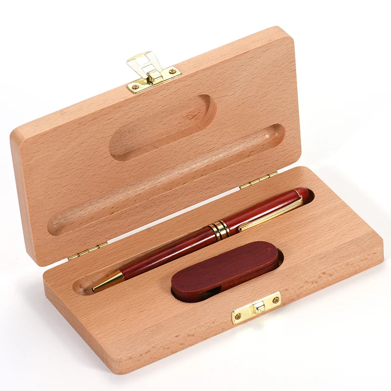 USB stick with wooden case – 4–128 GB, beech & rosewood, gift & promotion