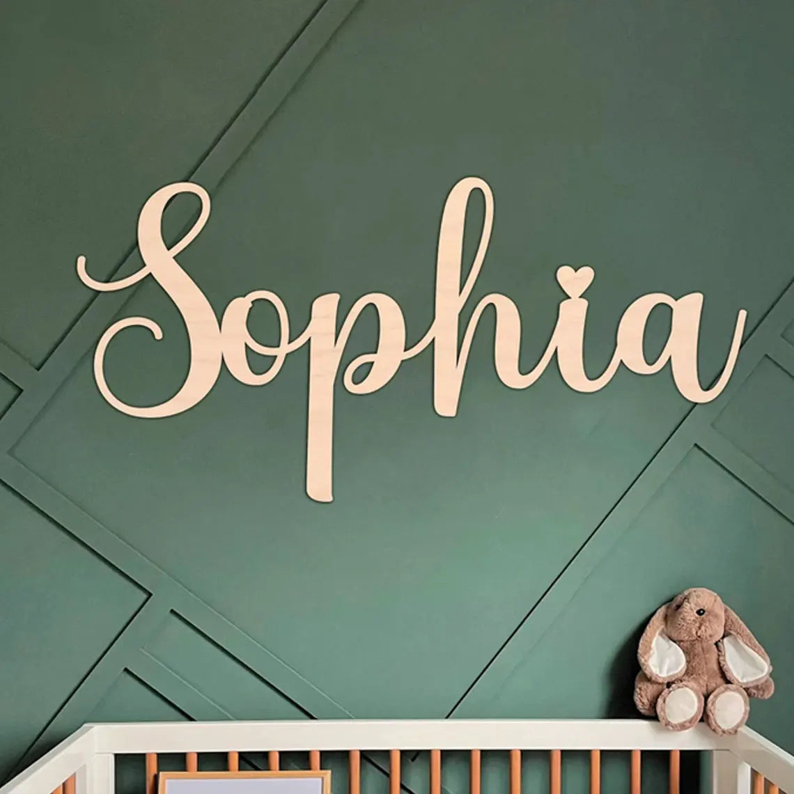 Personalized wooden lettering – 45 cm – name plate for baby room, wedding or gift – wall decoration