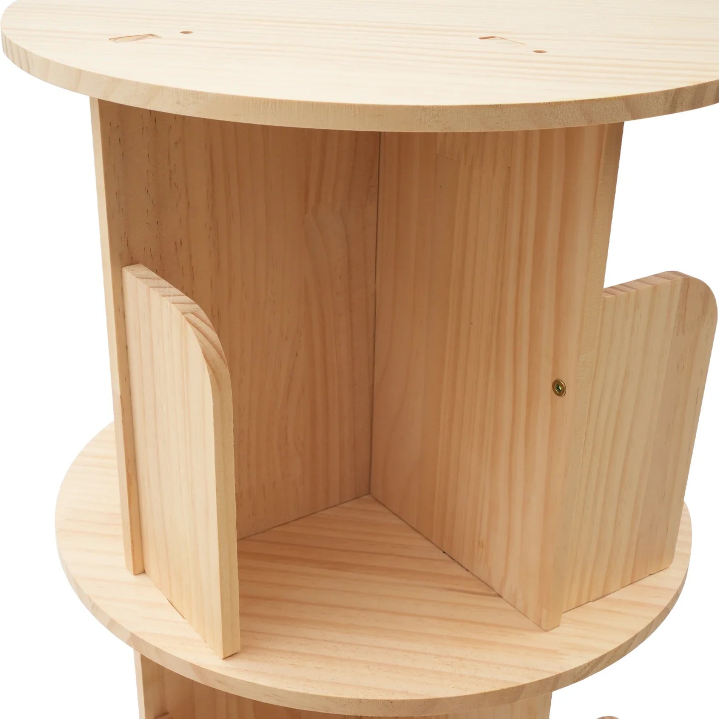 360° drehbares Bücherregal aus Kiefernholz, 6 Ebenen, platzsparender Organizer