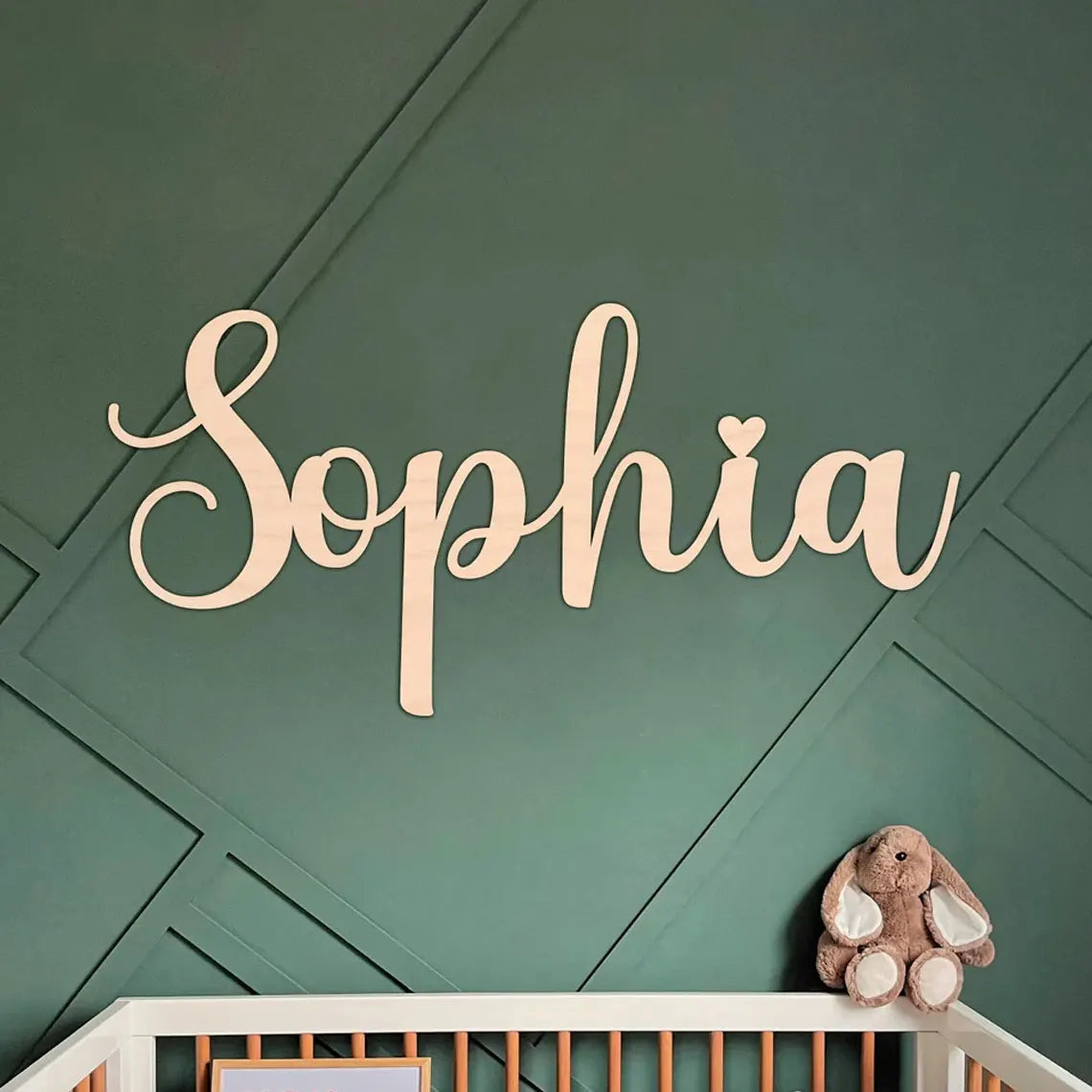 Personalized wooden lettering – 45 cm – name plate for baby room, wedding or gift – wall decoration