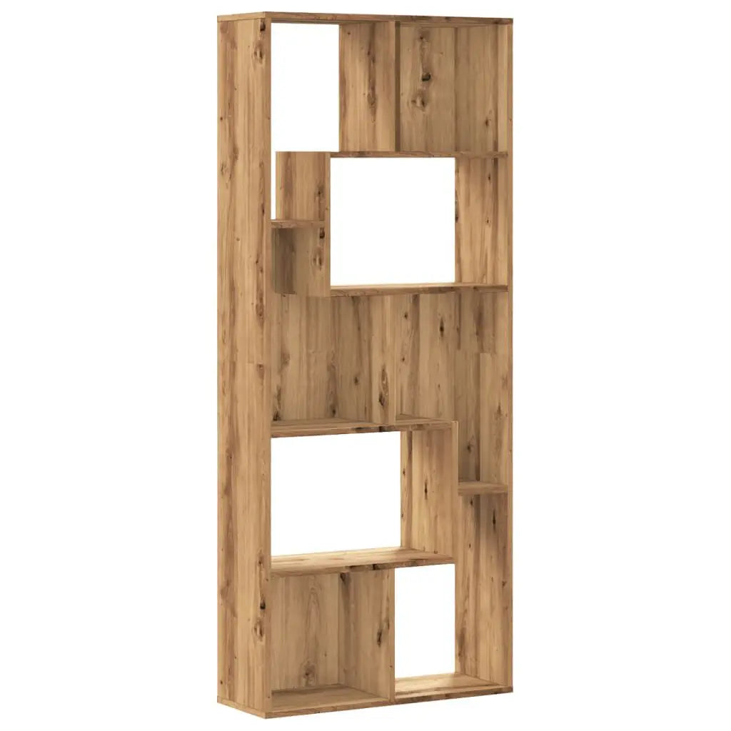 Bücherregal 67×24×161 cm – Handgefertigt aus Holzwerkstoff in Artisan Eiche | Flexibel aufstellbar