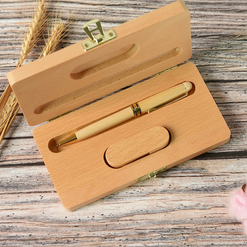 USB stick with wooden case – 4–128 GB, beech & rosewood, gift & promotion