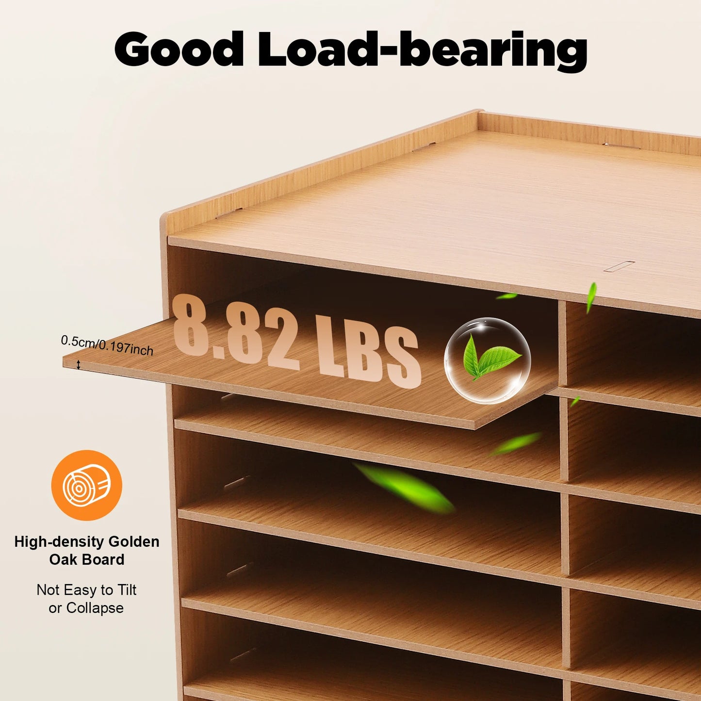 Dokumentenablage Holz 18 Fächer Aktenorganizer A4 Schreibtischregal Aktenregal für Büro und Home Office