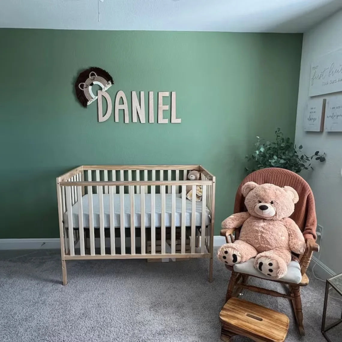 Personalized wooden lettering – 45 cm – name plate for baby room, wedding or gift – wall decoration