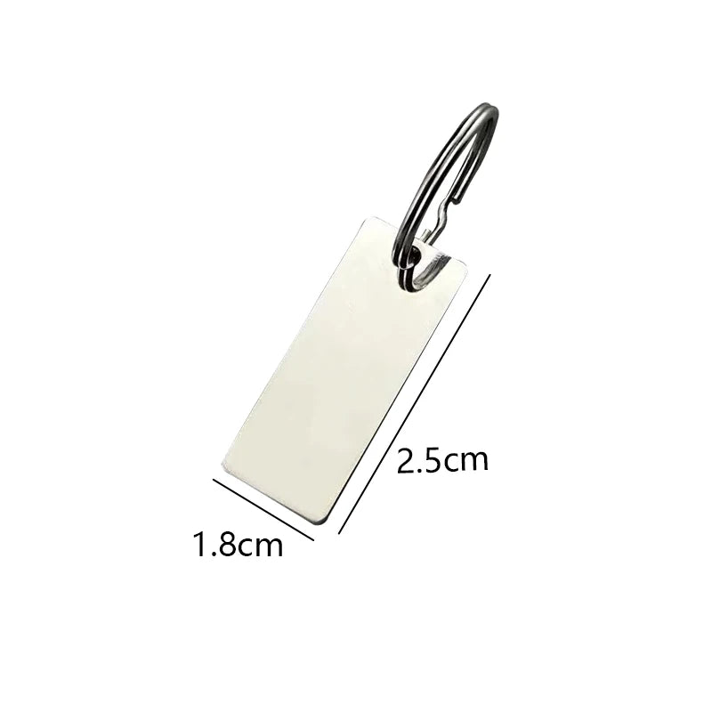 Porte-clés personnalisé en acier inoxydable – gravure avec nom, numéro de téléphone ou logo