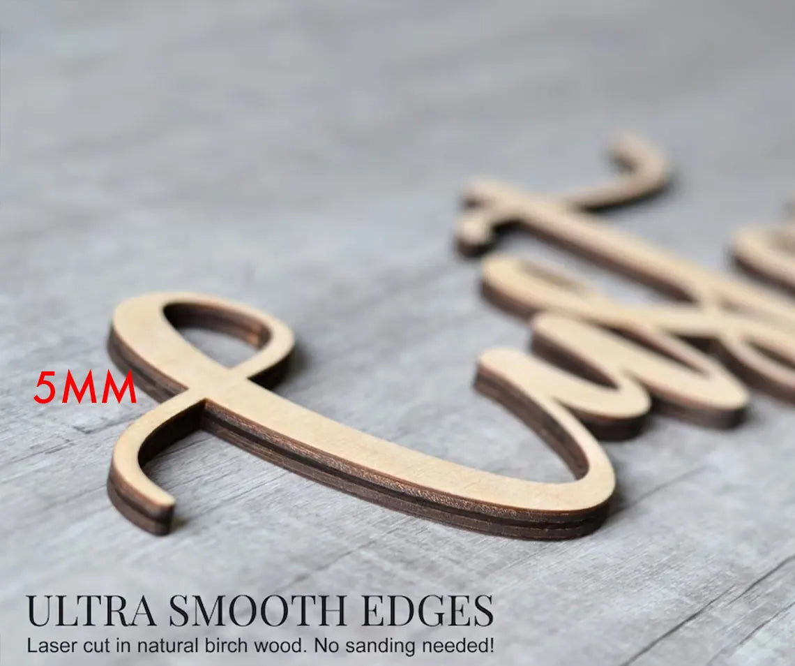 Personalized wooden lettering – 45 cm – name plate for baby room, wedding or gift – wall decoration