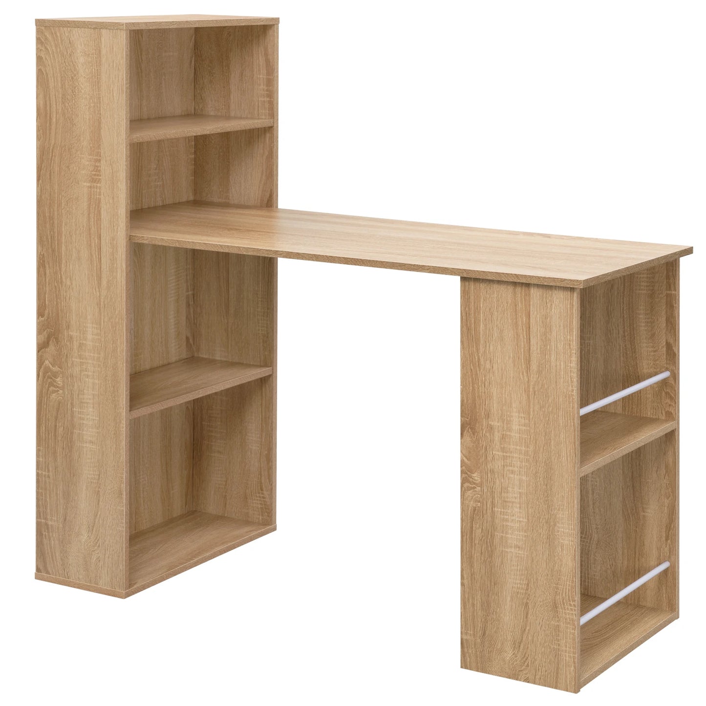 122 x 120 x 55 cm, computer office desk, modern corner and study desk with storage space for living room, home office