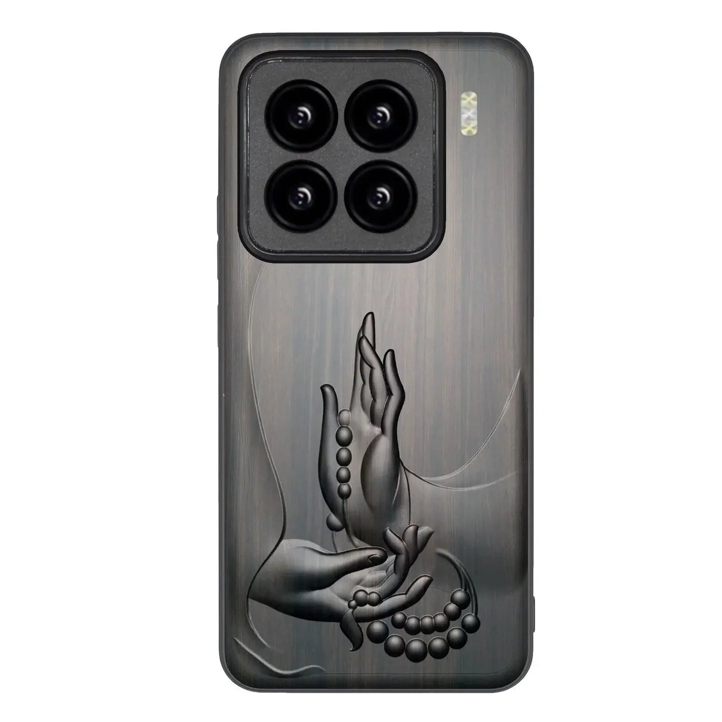Buddhistische Hände – Sandelholz-Hülle für Xiaomi (13–15 Pro/Ultra)