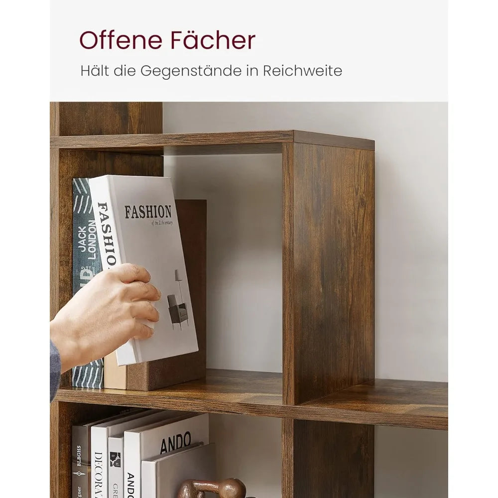 Bibliothèque escalier à 10 compartiments – étagère en bois, murale, moderne et stable