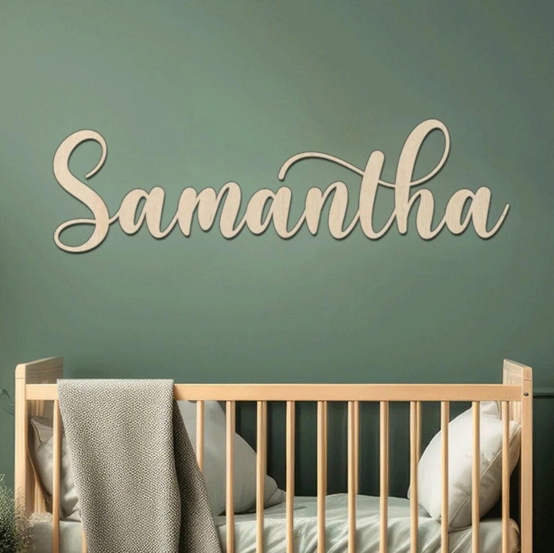 Personalized wooden lettering – 45 cm – name plate for baby room, wedding or gift – wall decoration