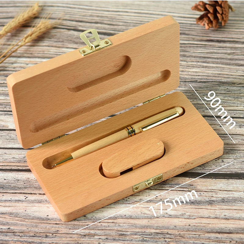 USB stick with wooden case – 4–128 GB, beech & rosewood, gift & promotion