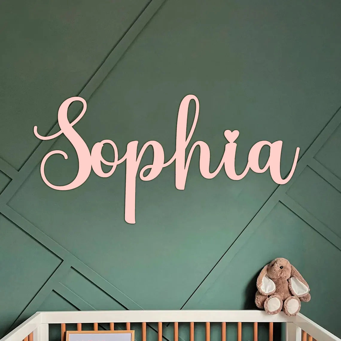 Personalized wooden lettering – 45 cm – name plate for baby room, wedding or gift – wall decoration