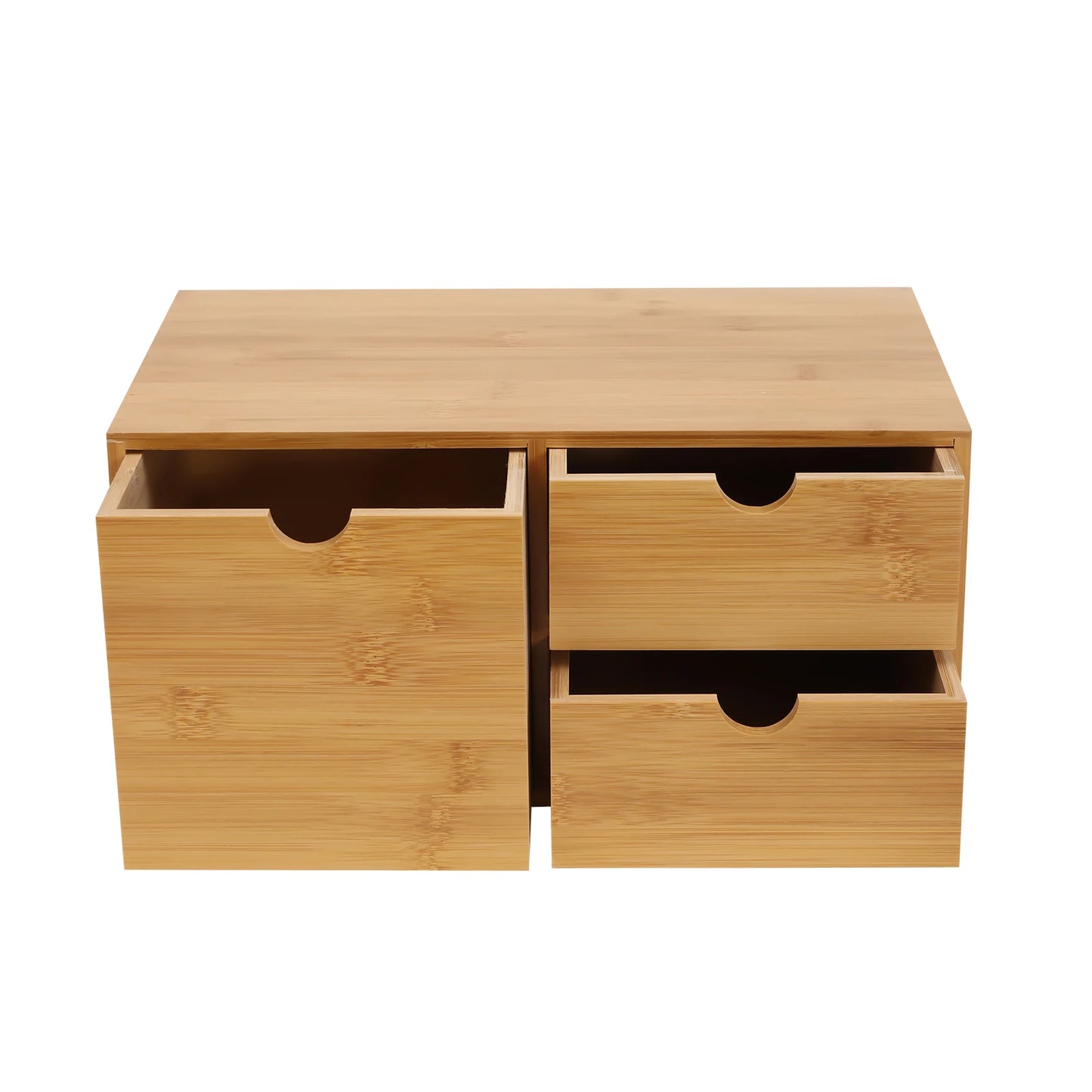 Bambus Schreibtisch Organizer mit 3 Schubladen Retro Design Umweltfreundlicher Tisch Organizer für Büro und Home Office