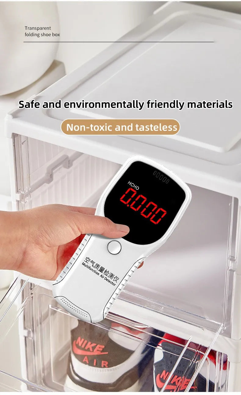 Meuble à chaussures pliable à 6 niveaux – Boîte de rangement transparente et empilable pour baskets et chaussures