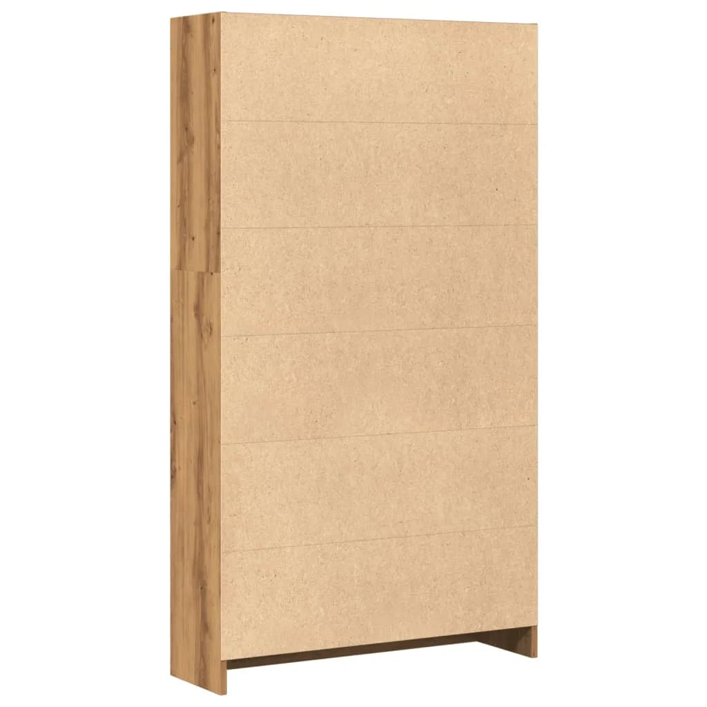 Bücherregal 80×24×143 cm – Handgefertigt aus Holzwerkstoff in Artisan Eiche