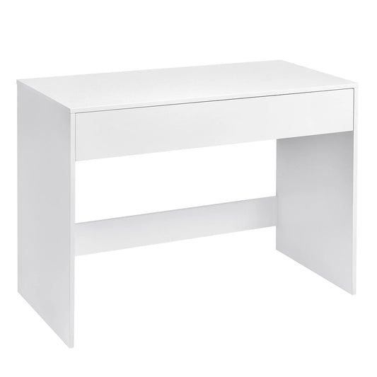 Weißer Computertisch mit 1 Schublade 100 x 50 x 75 cm Schreibtisch PC Laptop Tisch für Büro Wohnzimmer und Arbeitszimmer