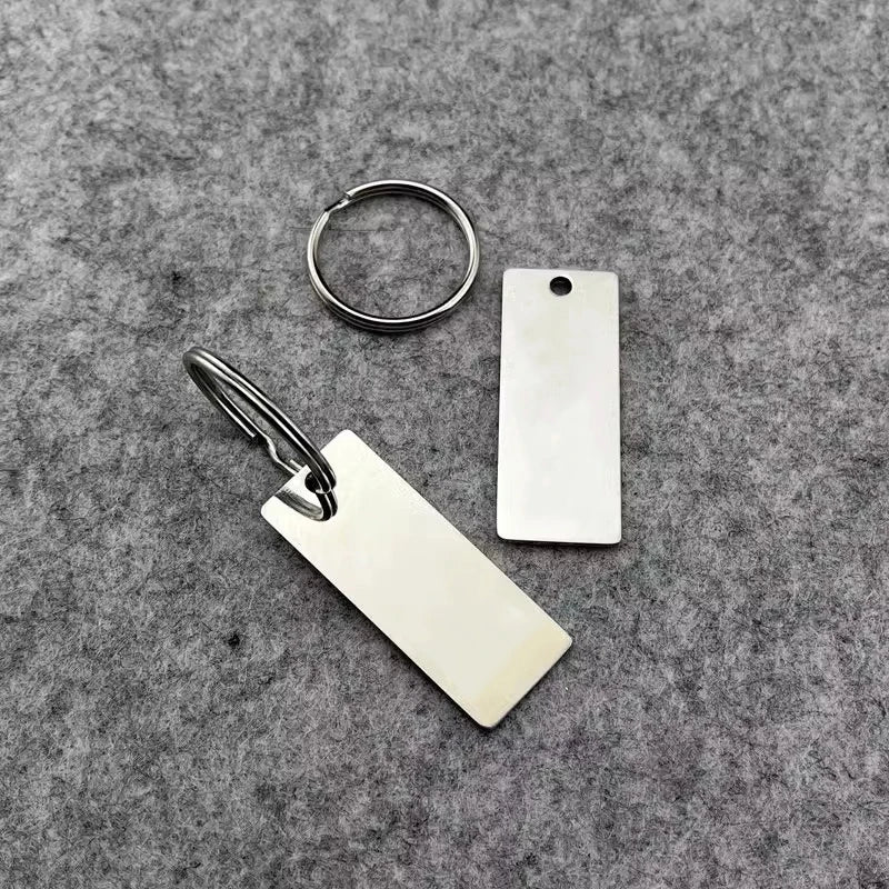 Porte-clés personnalisé en acier inoxydable – gravure avec nom, numéro de téléphone ou logo