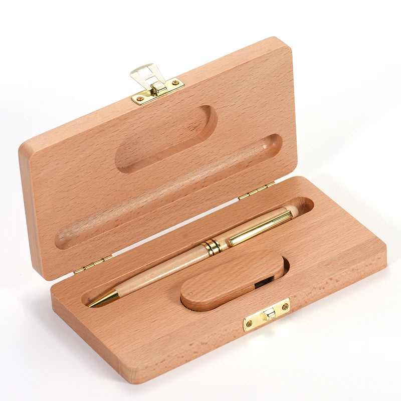 USB stick with wooden case – 4–128 GB, beech & rosewood, gift & promotion