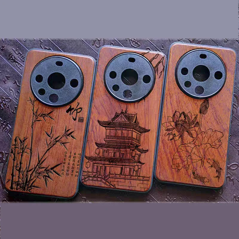 Coque en bois gravée pour Honor Magic 6 (Pro) – Motifs gravés
