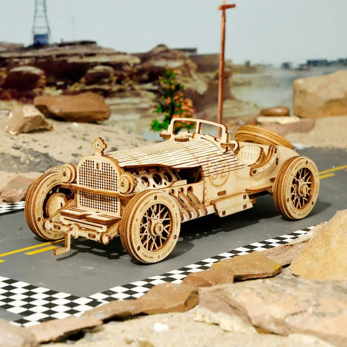 Robotime ROKR 3D Holzpuzzle Fahrzeuge – Dampfzug, Jeep, Truck & Rennwagen zum Selbstbauen
