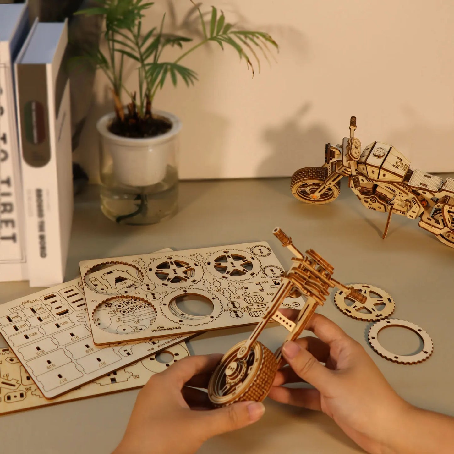 3D Wooden Puzzle Motorcycle β DIY Wooden Model Kit | Handmade Gift for Hobbyists for Christmas & Birthday