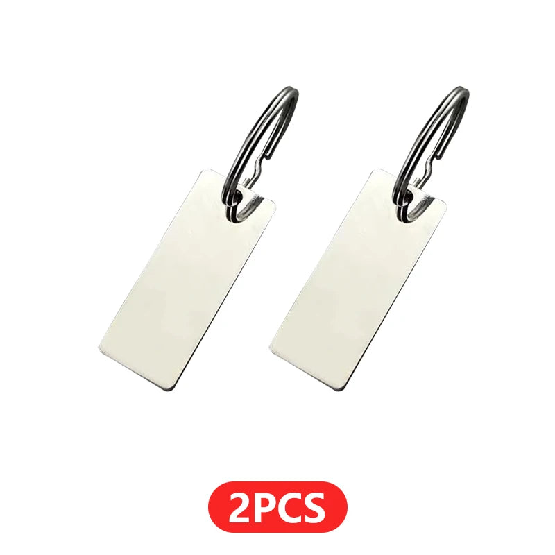 Porte-clés personnalisé en acier inoxydable – gravure avec nom, numéro de téléphone ou logo