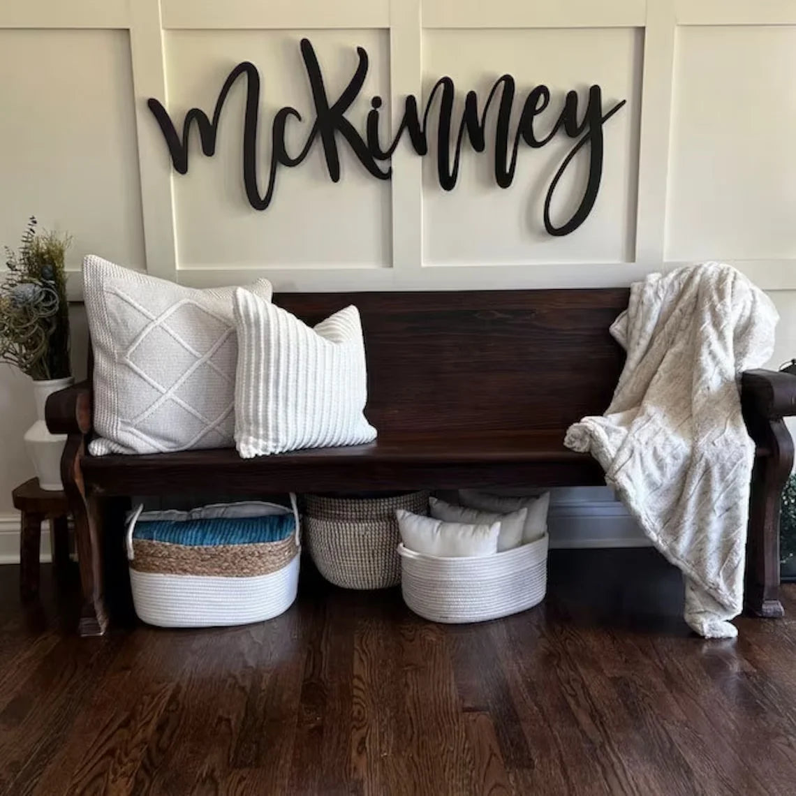 Personalized wooden lettering – 45 cm – name plate for baby room, wedding or gift – wall decoration