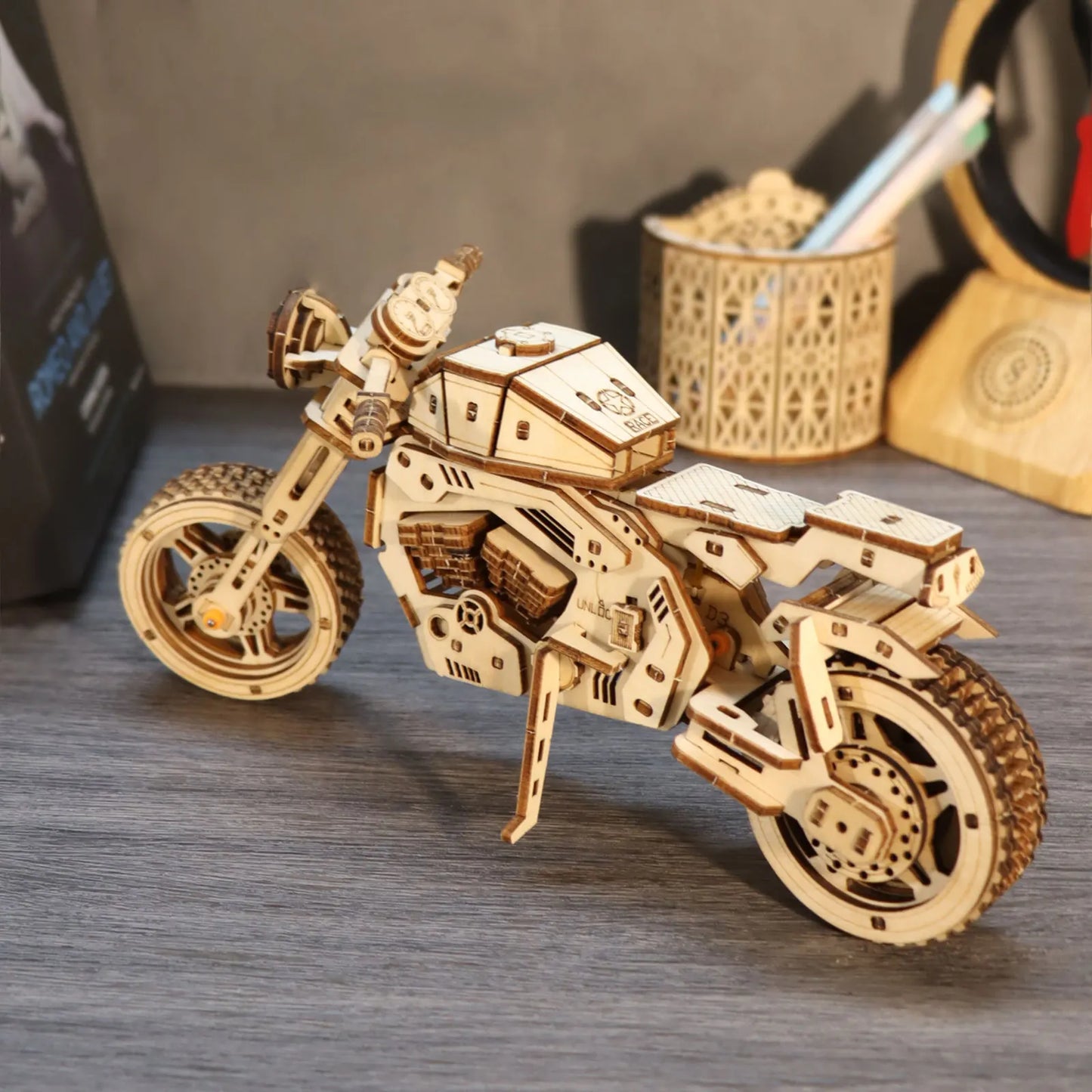 3D Wooden Puzzle Motorcycle β DIY Wooden Model Kit | Handmade Gift for Hobbyists for Christmas & Birthday
