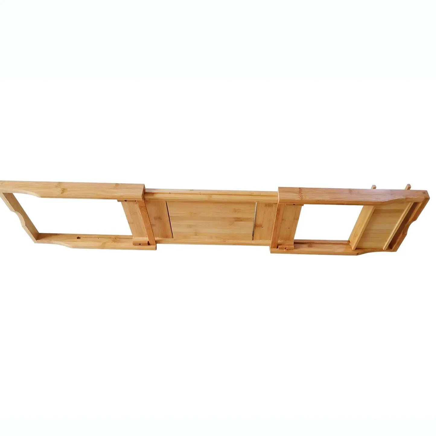 Bambus Badewannenablage 75–109 cm – erweiterbares Tablett mit Weinglashalter und Tabletfach